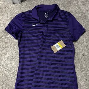 Nike Blue and Purple Fitted Polo Top
